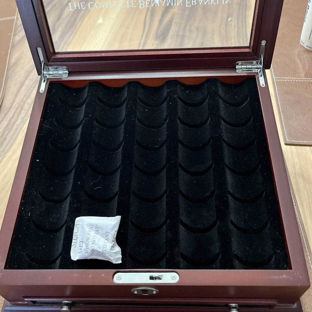 The Complete Benjamin Franklin U.S. Half-Dollar Collection Cherrywood Box No Key